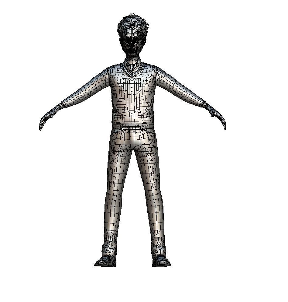 Cartoon Low Poly Style Avatar 003 3D Model Low-poly 3D model_6