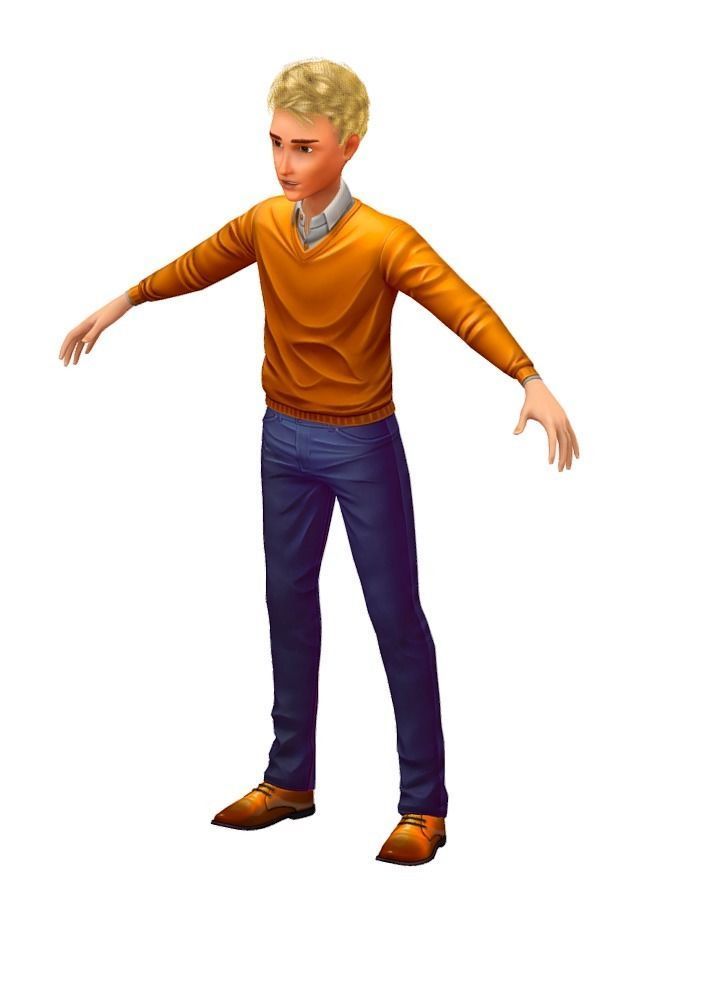 Cartoon Low Poly Style Avatar 003 3D Model Low-poly 3D model_3