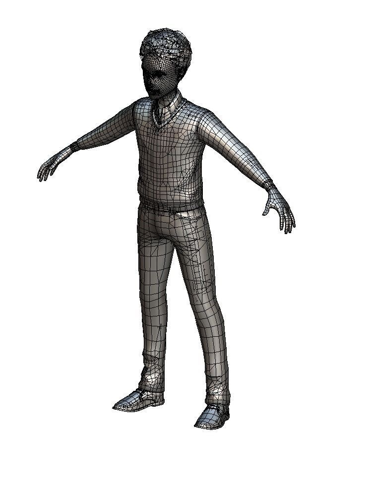 Cartoon Low Poly Style Avatar 003 3D Model Low-poly 3D model_5