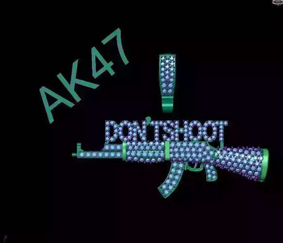 AK47 PENDANT KALASHNIKOV JEWELARY 3D print model
