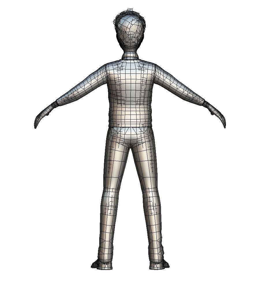 Cartoon Low Poly Style Avatar 001 3D Model Low-poly 3D model_6