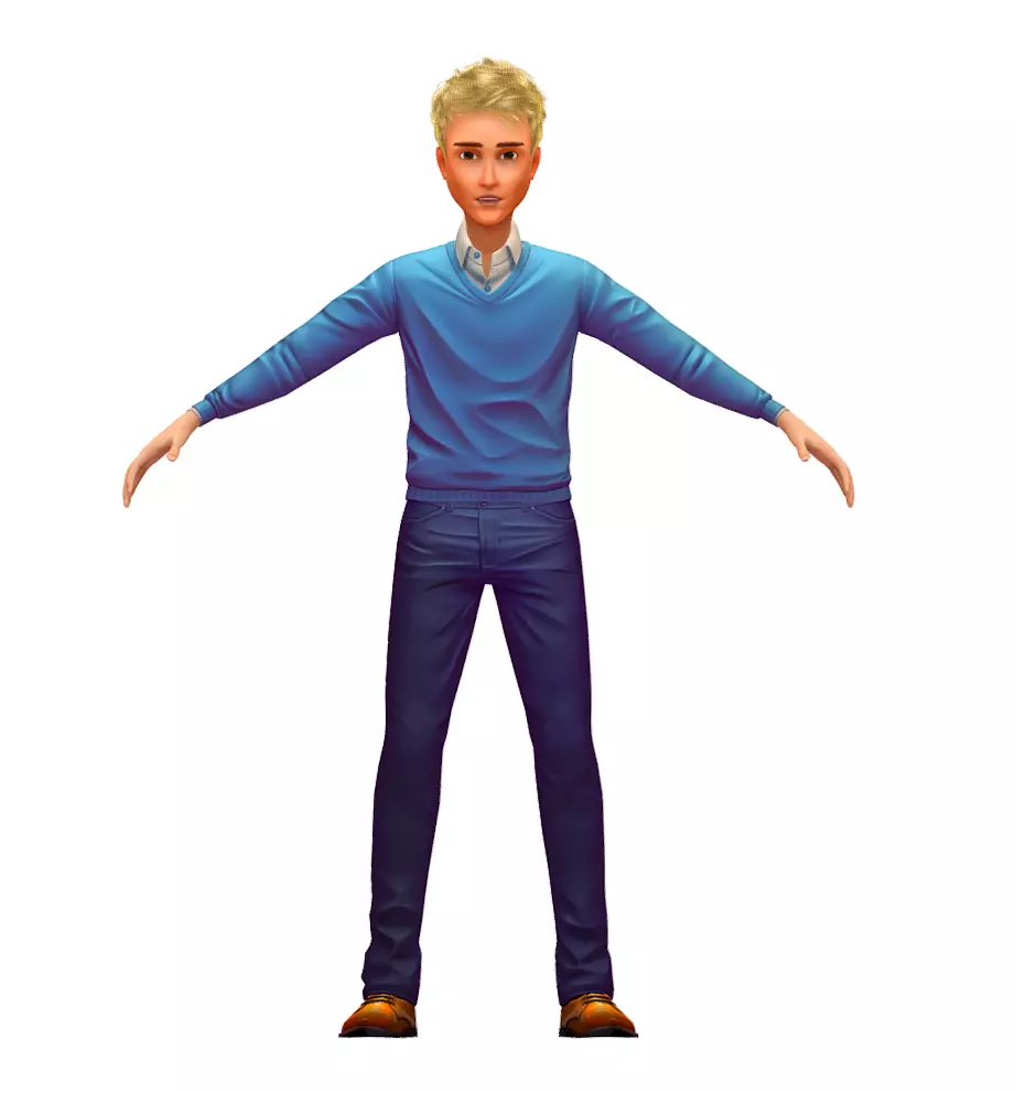 Cartoon Low Poly Style Avatar 001 3D Model Low-poly 3D model_0