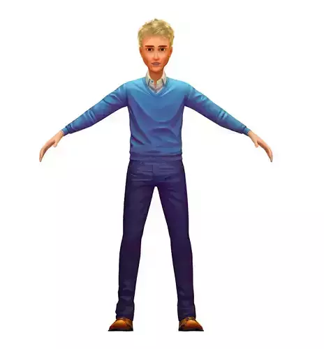Cartoon Low Poly Style Avatar 001 3D Model Low-poly 3D model