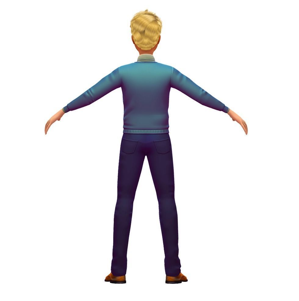 Cartoon Low Poly Style Avatar 001 3D Model Low-poly 3D model_1