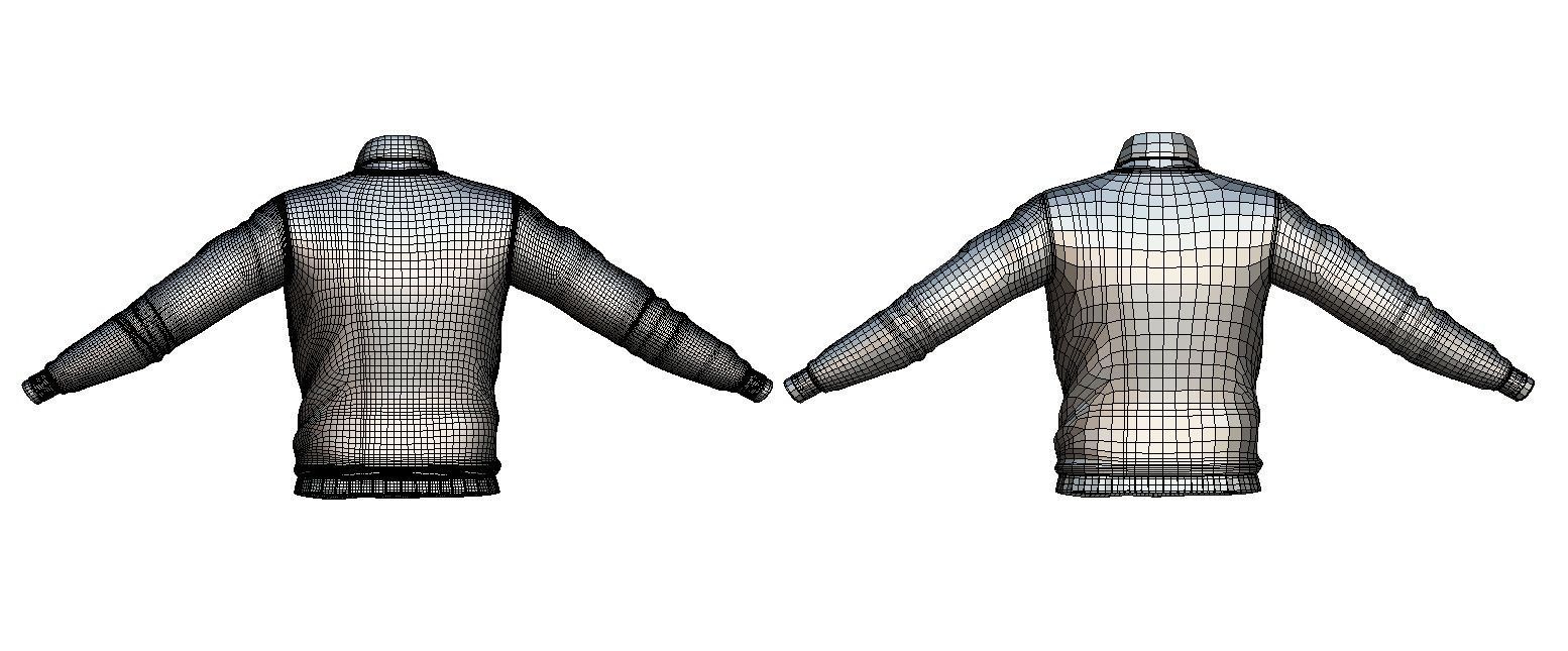 Cartoon High Poly Subdivision Sweater Blue 3D Model Low-poly 3D model_3