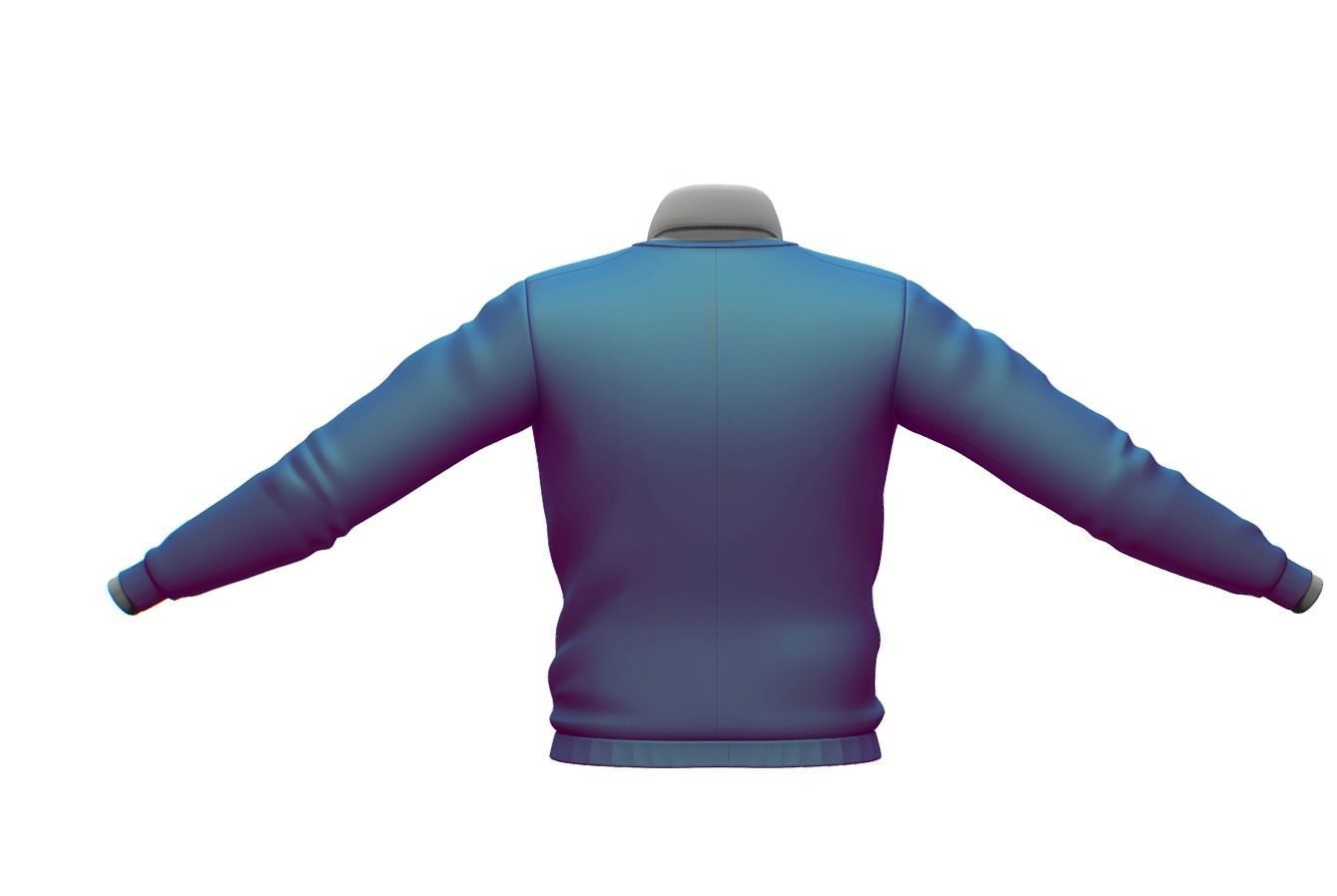 Cartoon High Poly Subdivision Sweater Blue 3D Model Low-poly 3D model_1