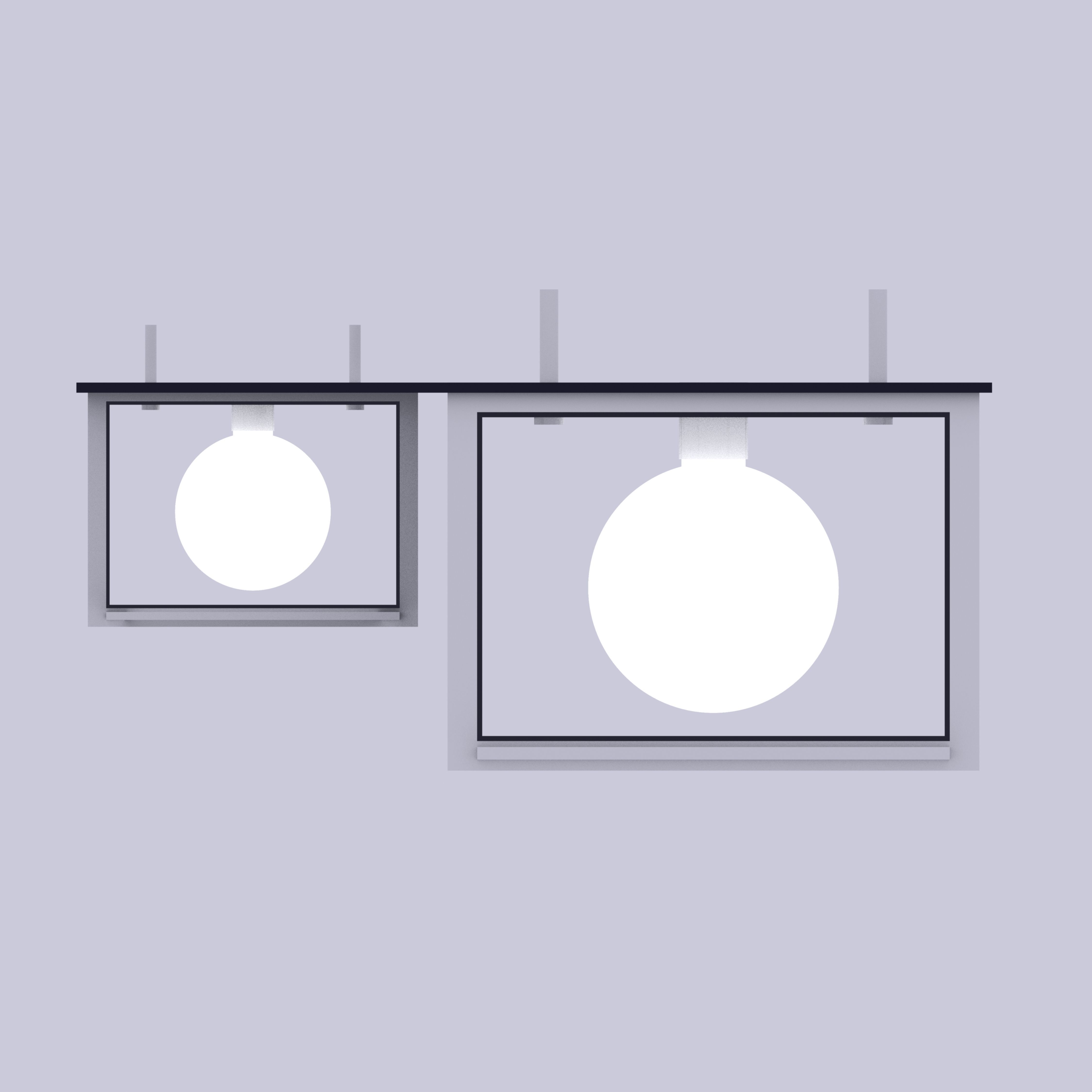 Lamps And Boxes Golden Section 3D Model Collection_10