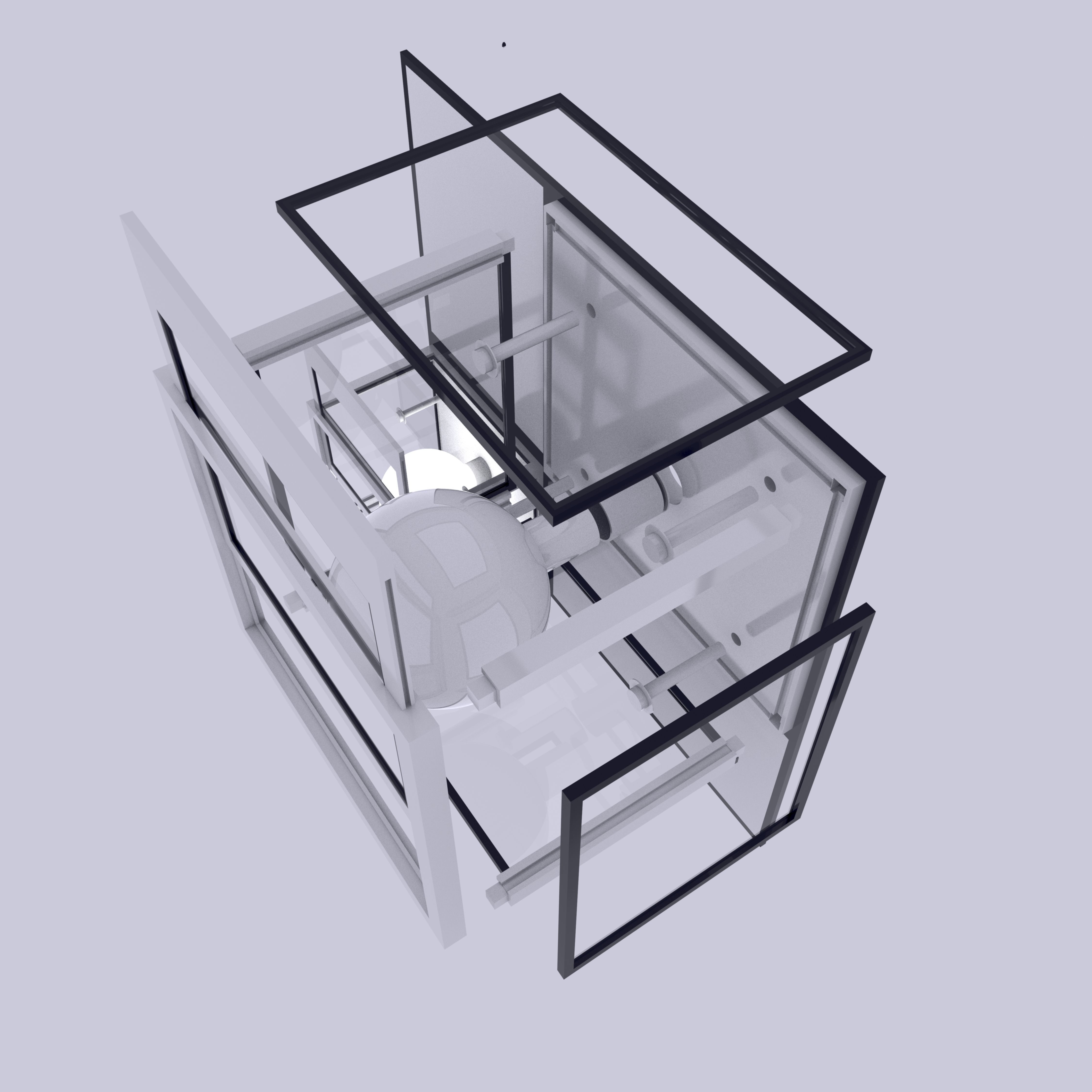 Lamps And Boxes Golden Section 3D Model Collection_5