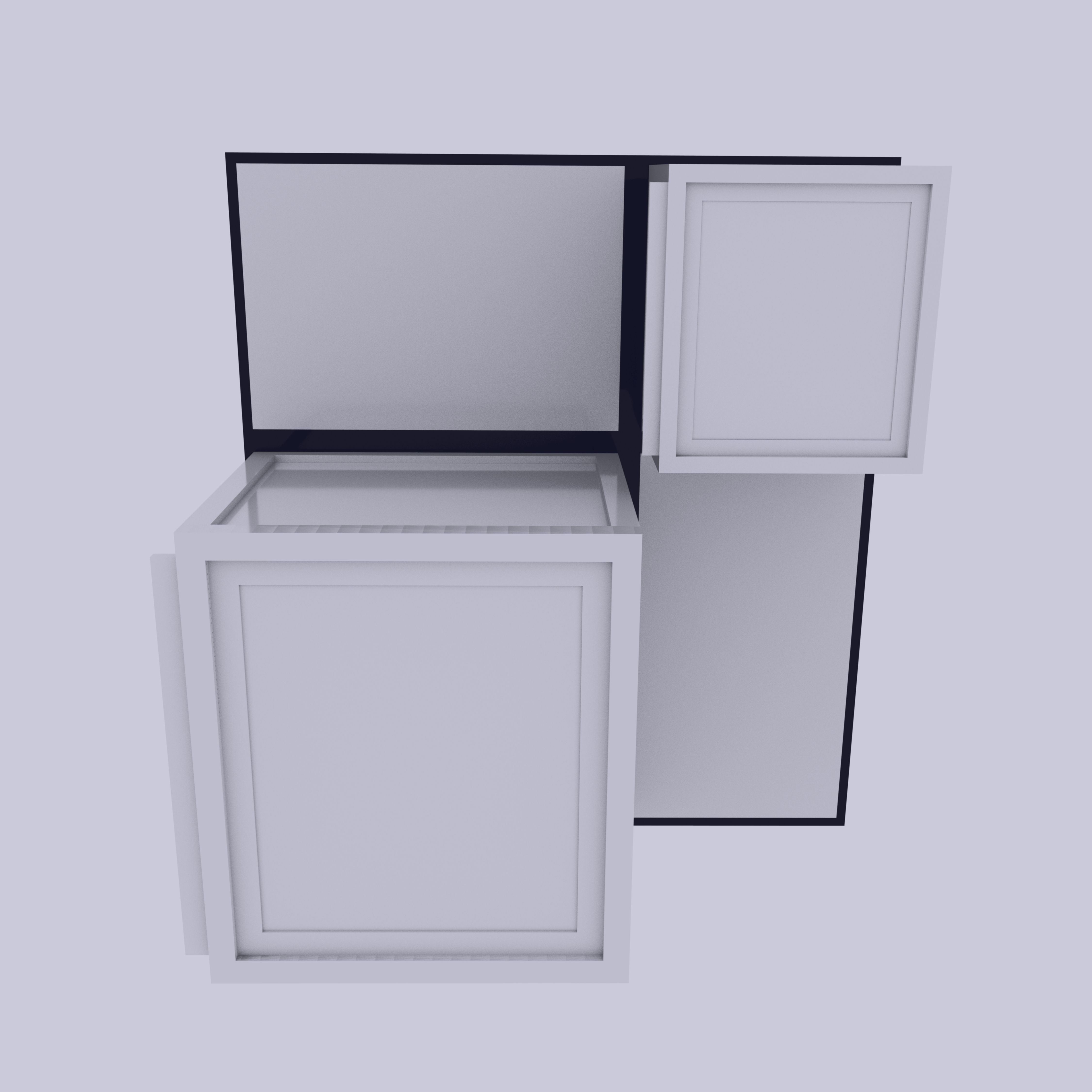 Lamps And Boxes Golden Section 3D Model Collection_18