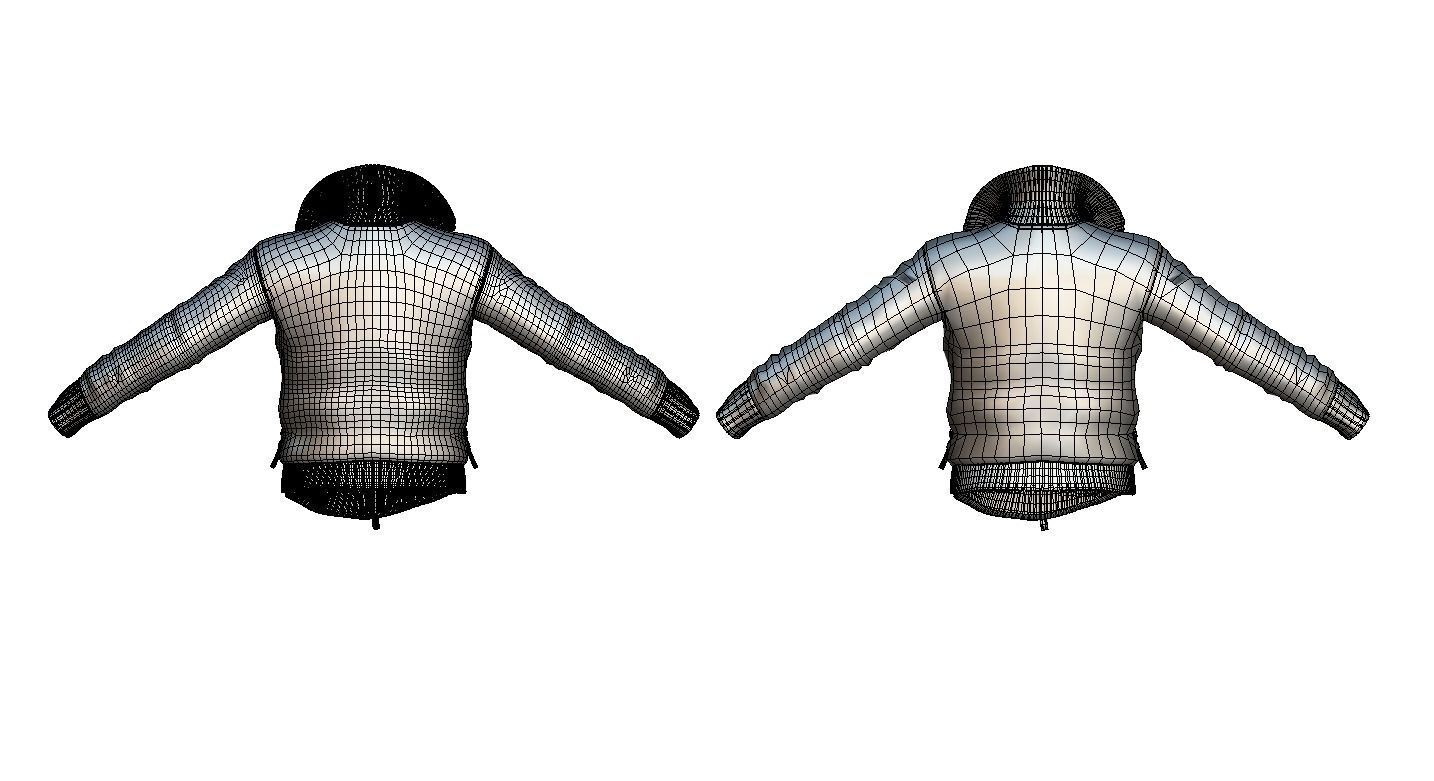 Cartoon High Poly Subdivision Brown Jaket 3D Model Low-poly 3D model_3