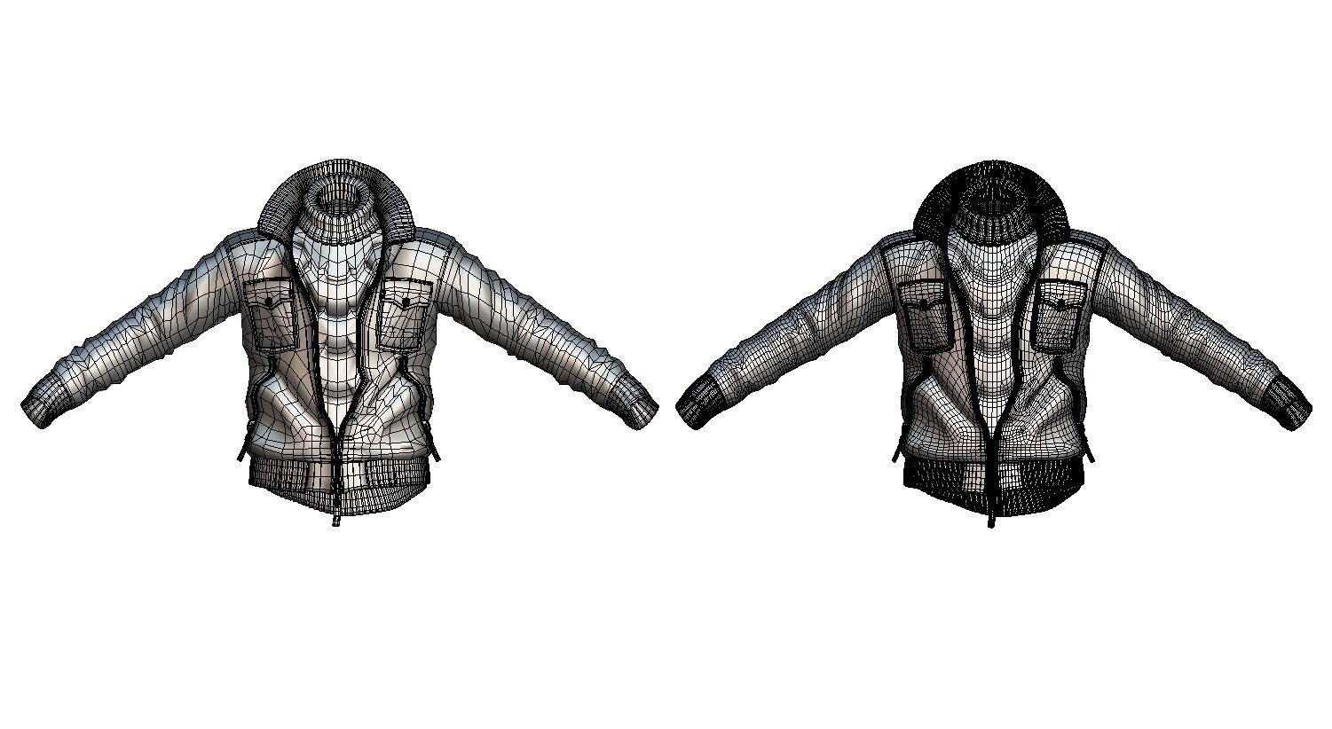 Cartoon High Poly Subdivision Brown Jaket 3D Model Low-poly 3D model_4