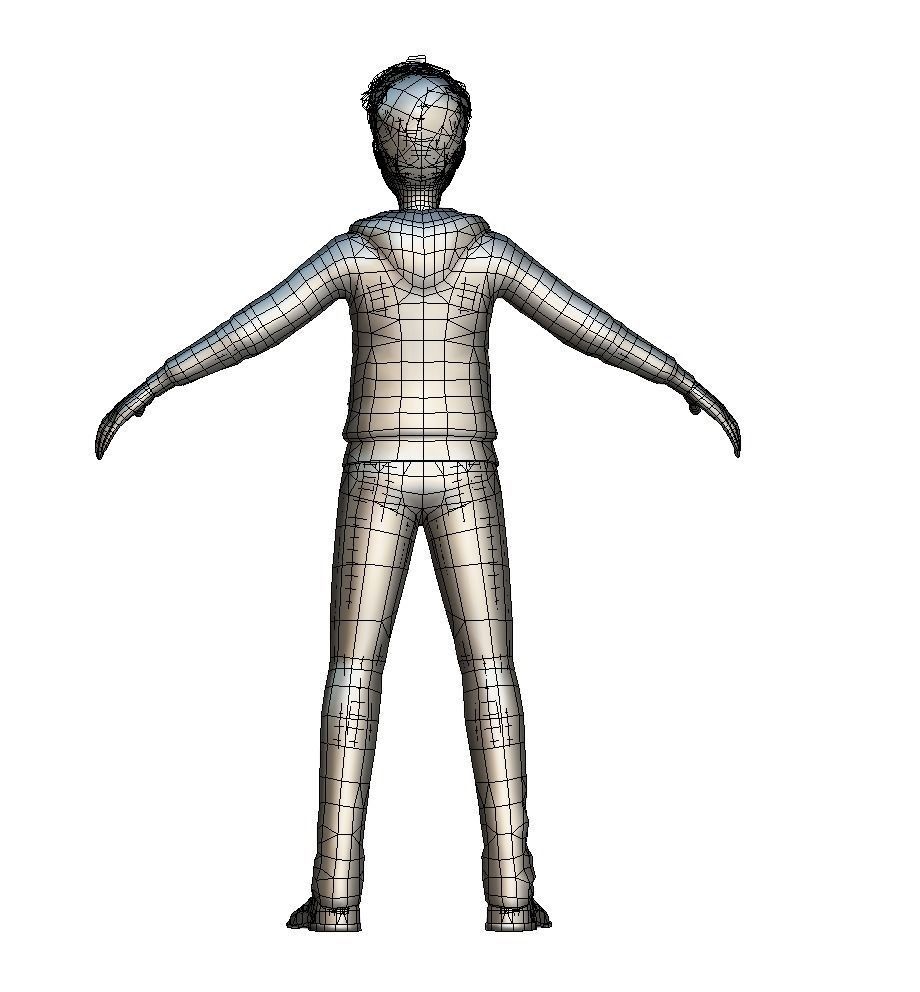 Cartoon Low Poly Style Man Avatar 002 3D Model Low-poly 3D model_5