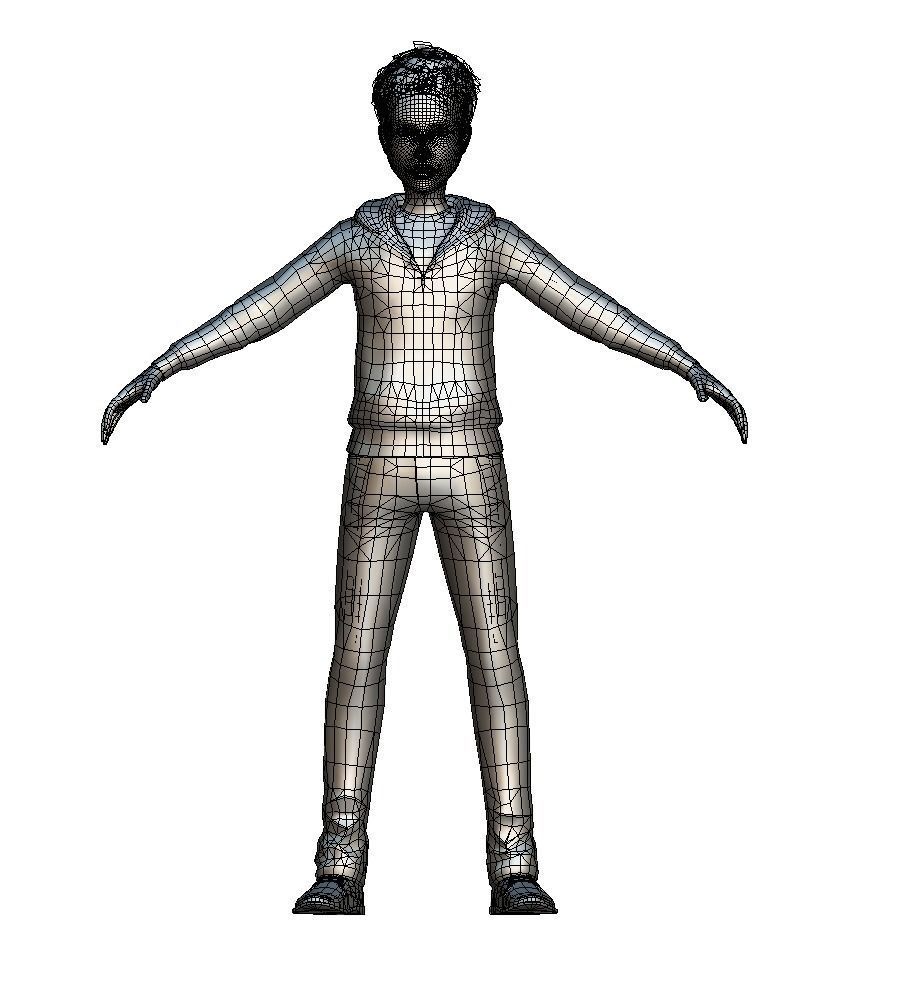 Cartoon Low Poly Style Man Avatar 002 3D Model Low-poly 3D model_6