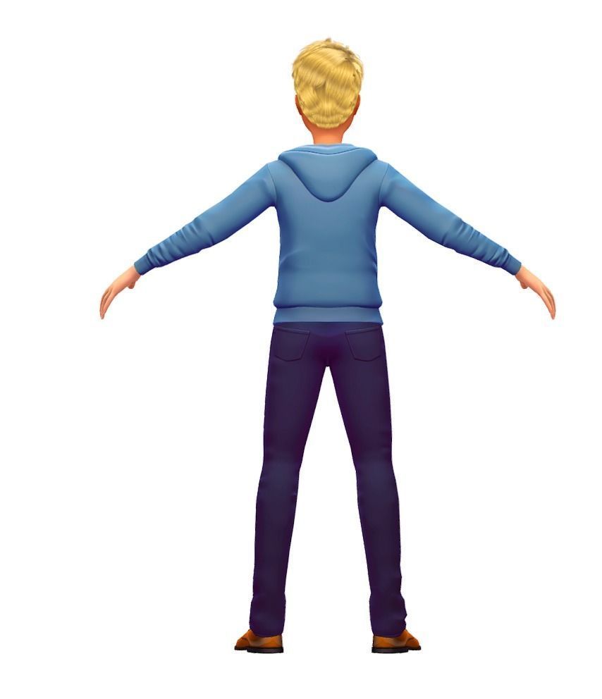 Cartoon Low Poly Style Man Avatar 002 3D Model Low-poly 3D model_1