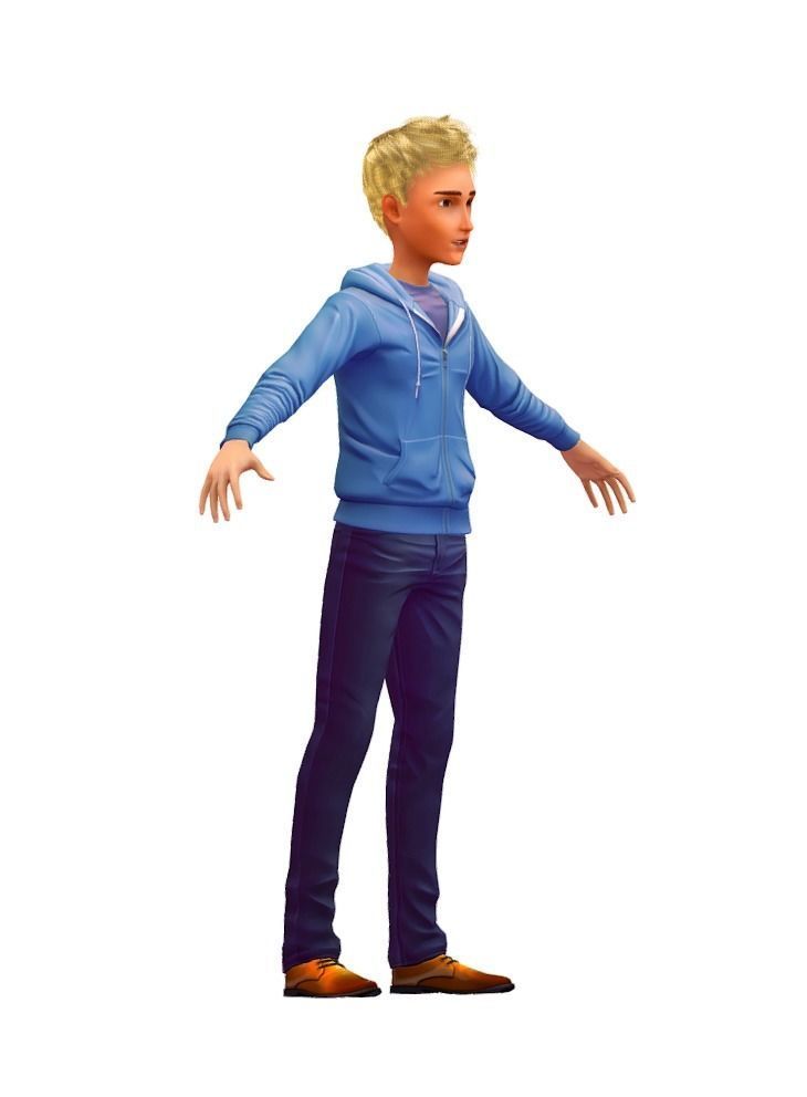 Cartoon Low Poly Style Man Avatar 002 3D Model Low-poly 3D model_2