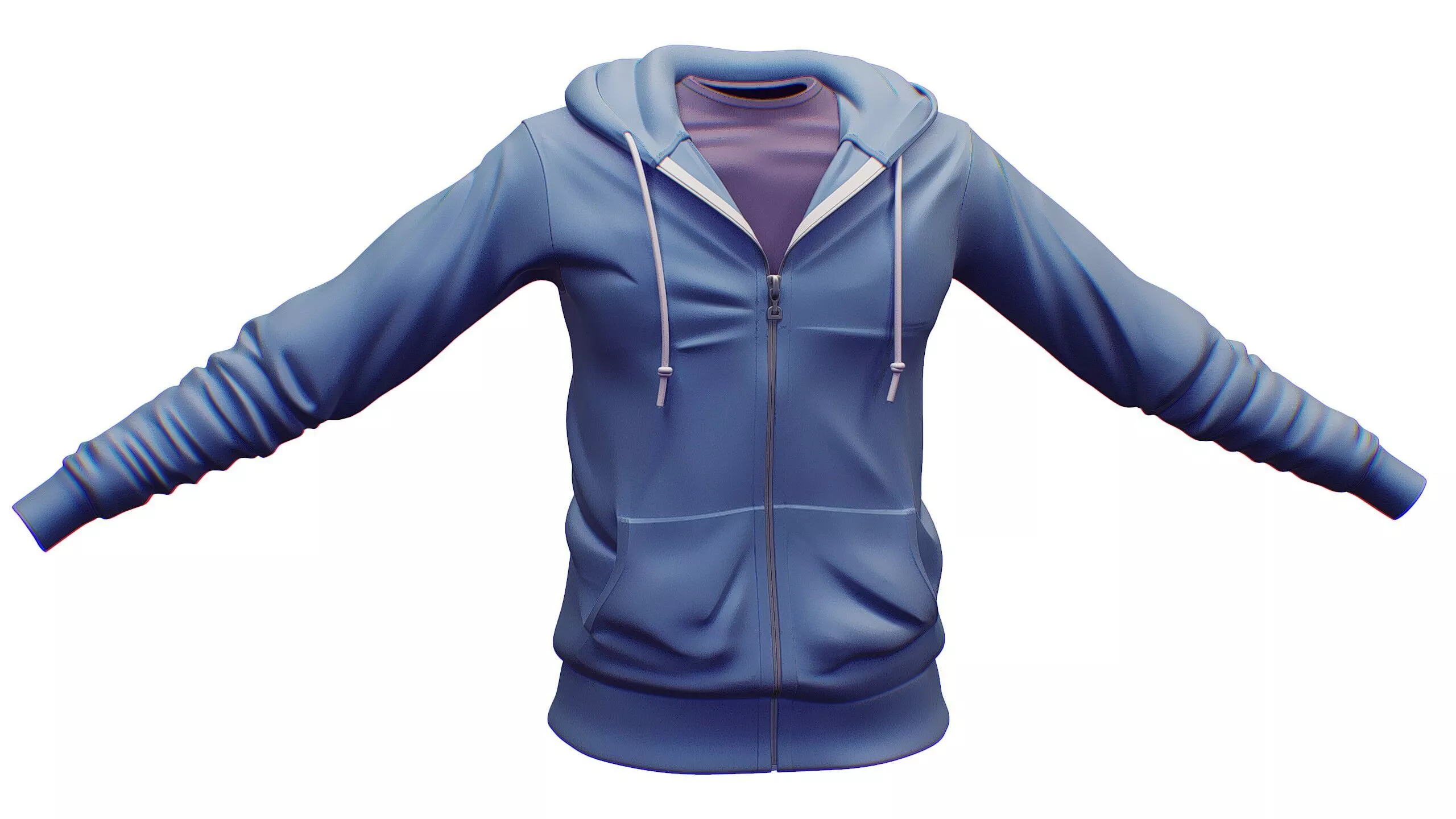 Hoodie Jacket Zipper Hooded Sweatshirt Warm 3D model