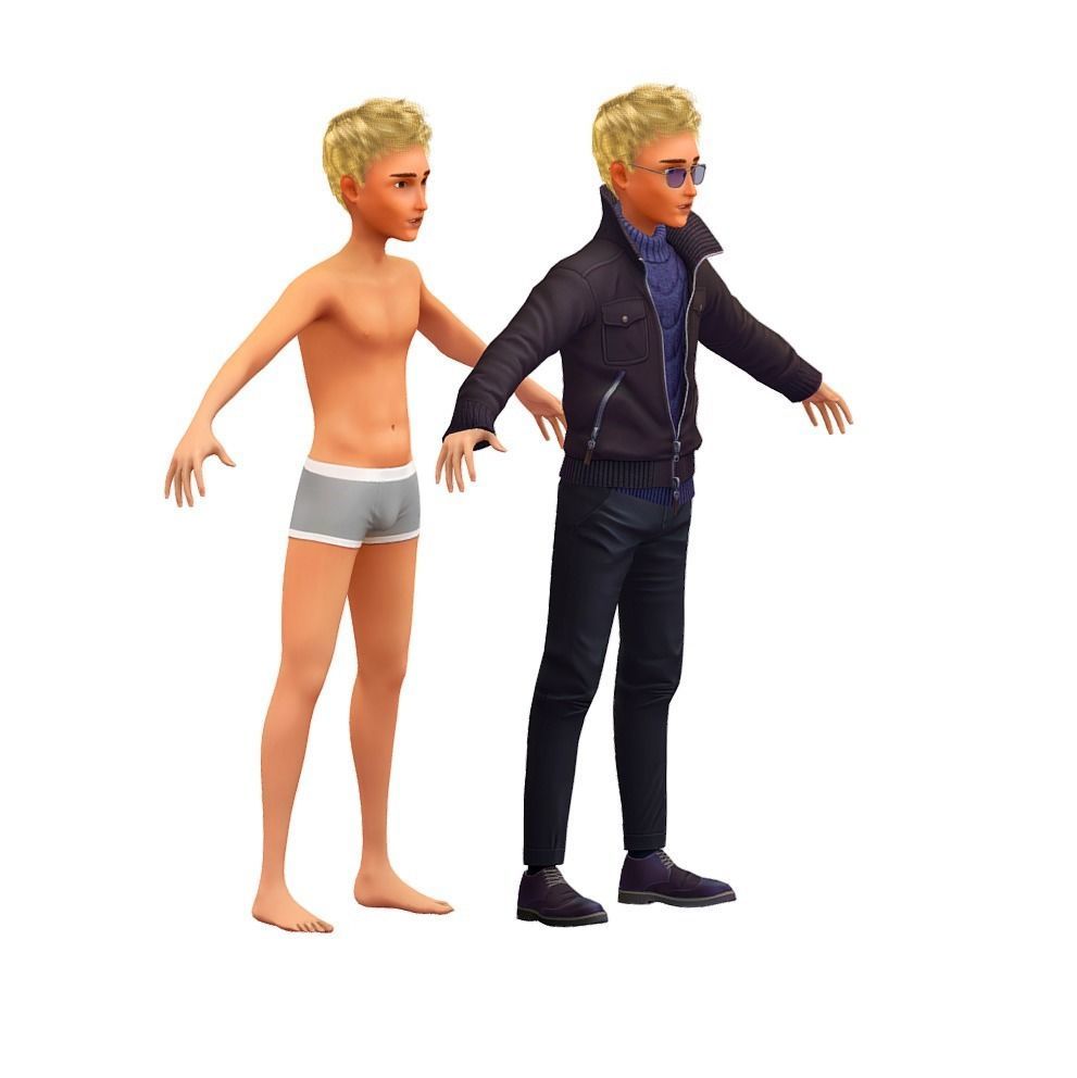 Cartoon Low Poly Style Avatar 004 3D Model Low-poly 3D model_2