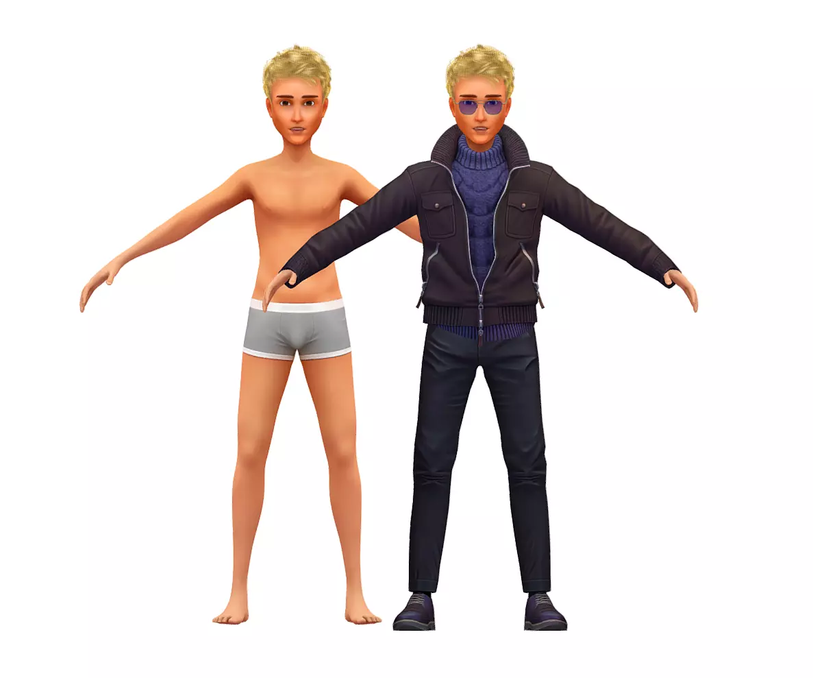 Cartoon Low Poly Style Avatar 004 3D Model Low-poly 3D model_0