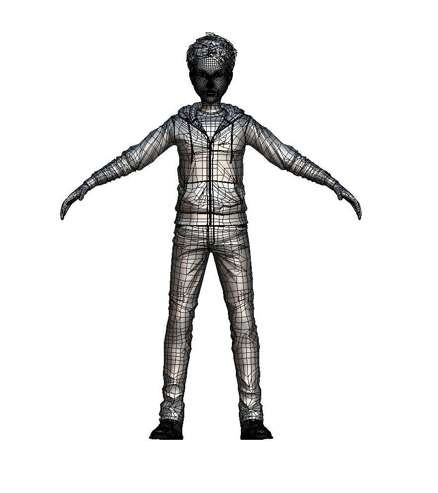 Cartoon High Poly Subdivision Avatar 002 3D Model  Low-poly 3D model_6