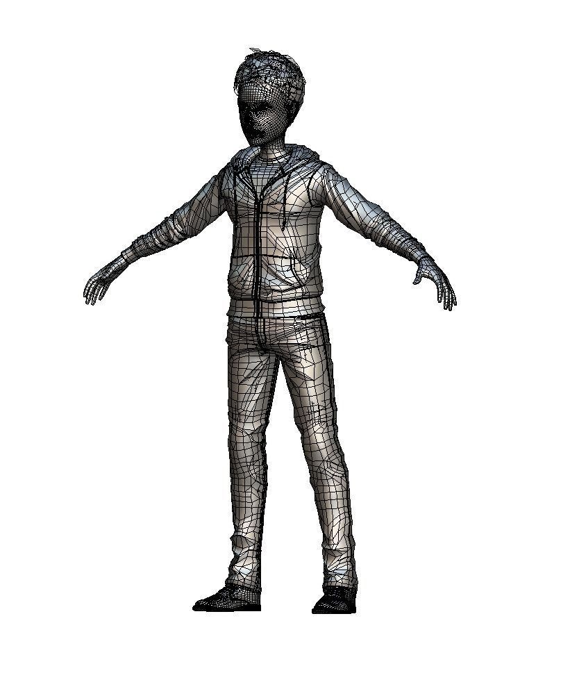 Cartoon High Poly Subdivision Avatar 002 3D Model  Low-poly 3D model_7