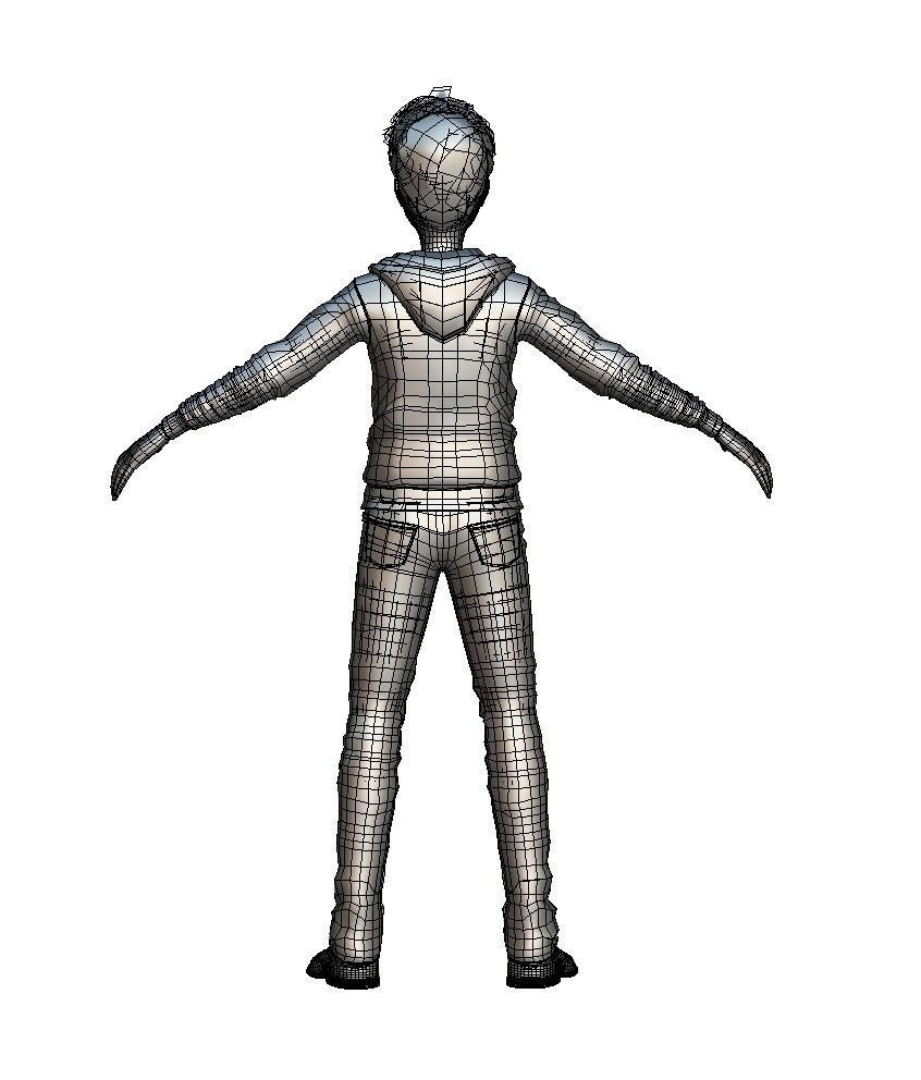 Cartoon High Poly Subdivision Avatar 002 3D Model  Low-poly 3D model_4