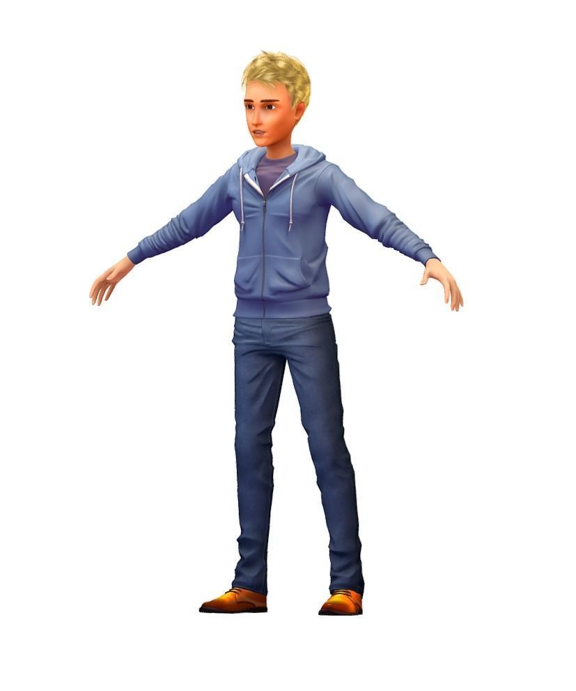 Cartoon High Poly Subdivision Avatar 002 3D Model  Low-poly 3D model_3