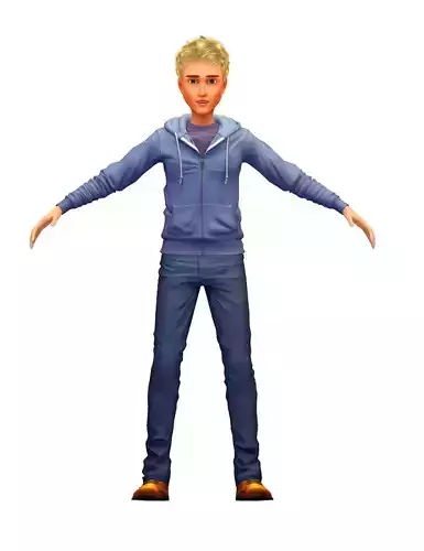 Cartoon High Poly Subdivision Avatar 002 3D Model  Low-poly 3D model