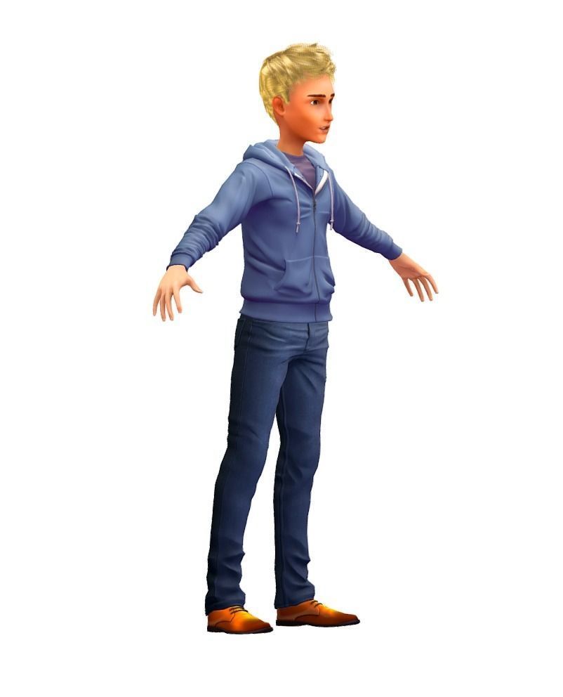 Cartoon High Poly Subdivision Avatar 002 3D Model  Low-poly 3D model_2