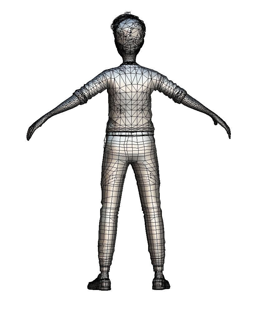 Cartoon Low Poly Style Avatar 005 3D Model Low-poly 3D model_4