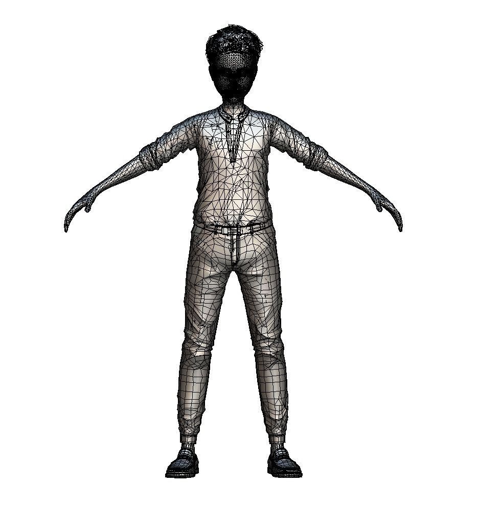 Cartoon Low Poly Style Avatar 005 3D Model Low-poly 3D model_6