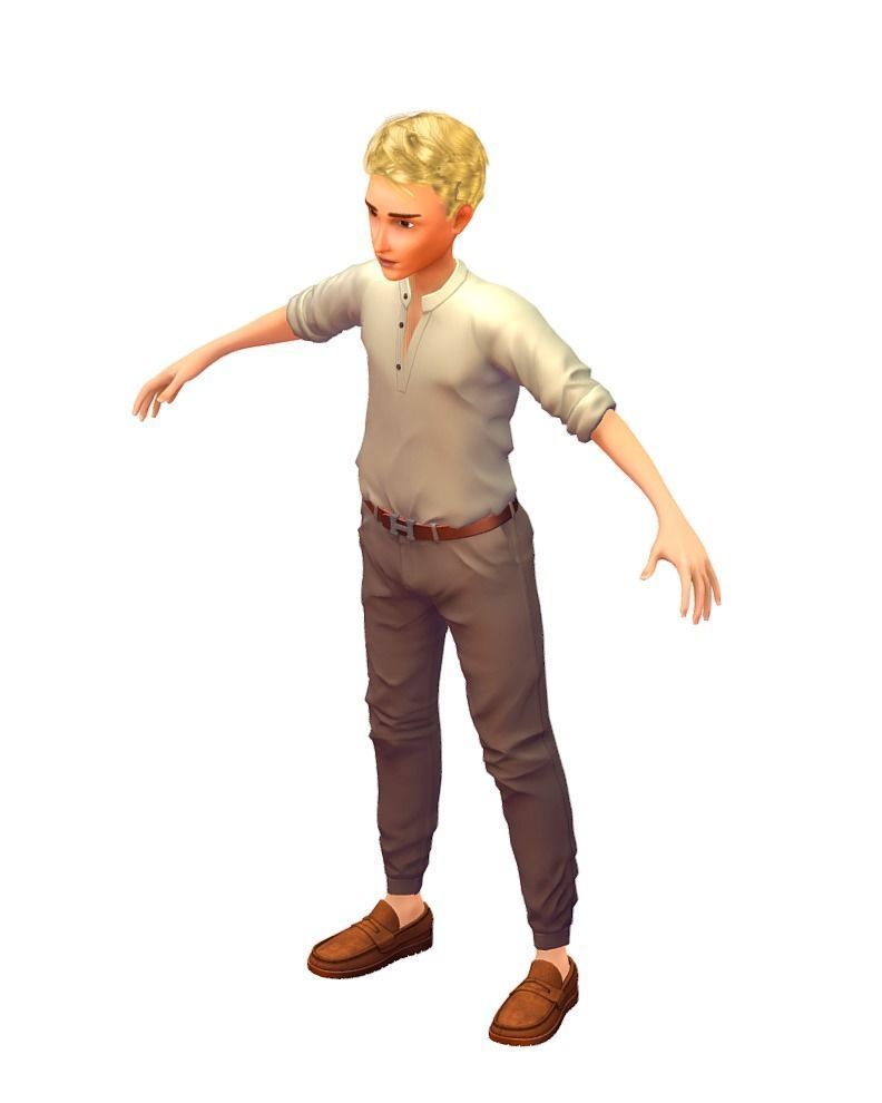 Cartoon Low Poly Style Avatar 005 3D Model Low-poly 3D model_2