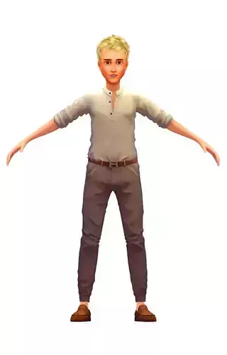 Cartoon Low Poly Style Avatar 005 3D Model