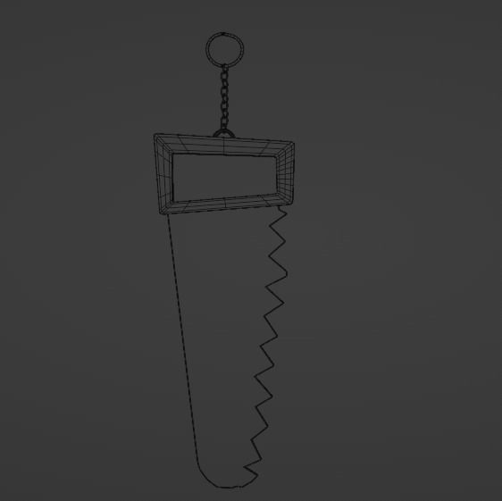 Keychain golden slicing blade wall hanging Free low-poly 3D model_3