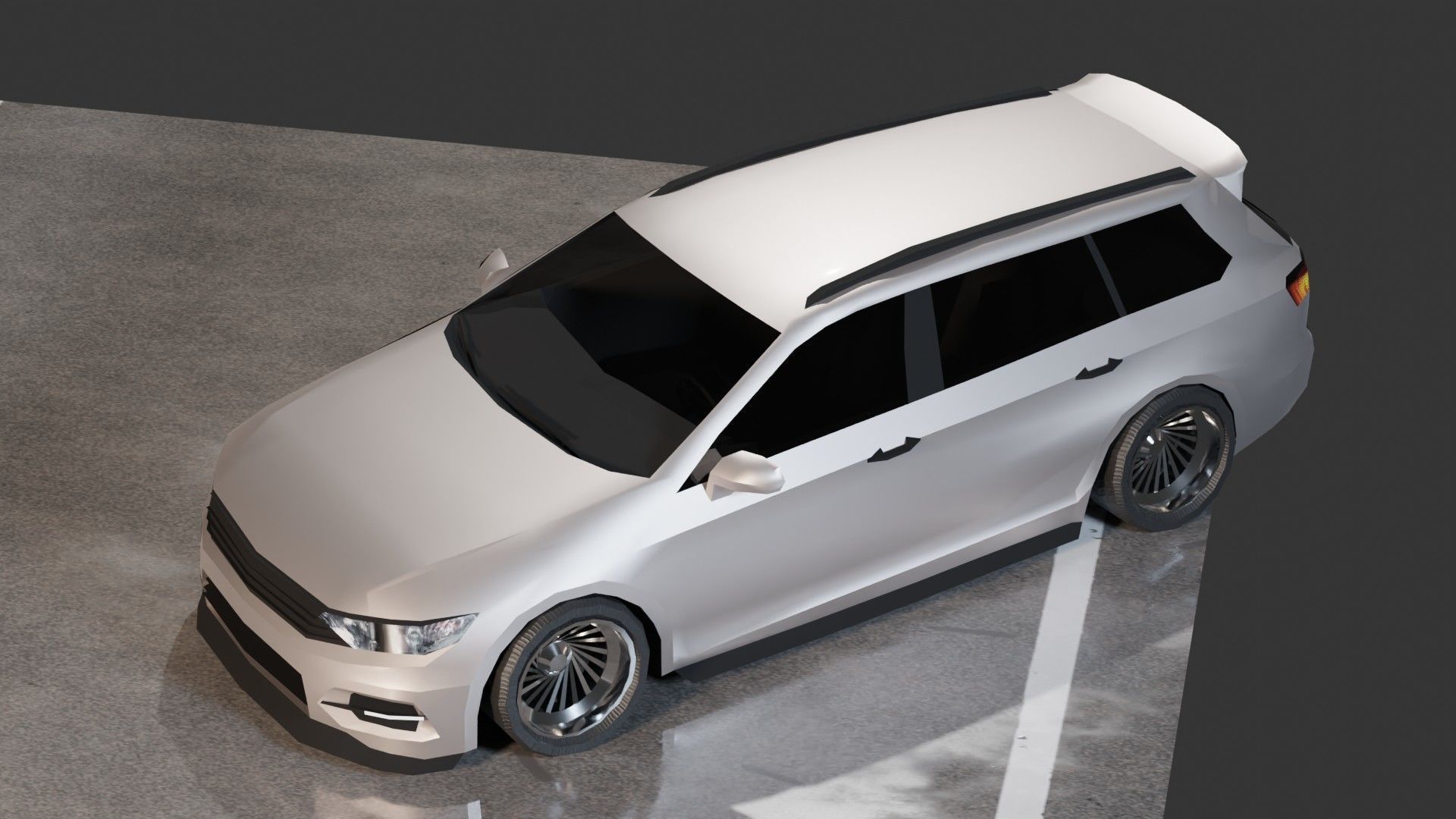 Volkswagen Passat B8 Variant Low-poly 3D model_12