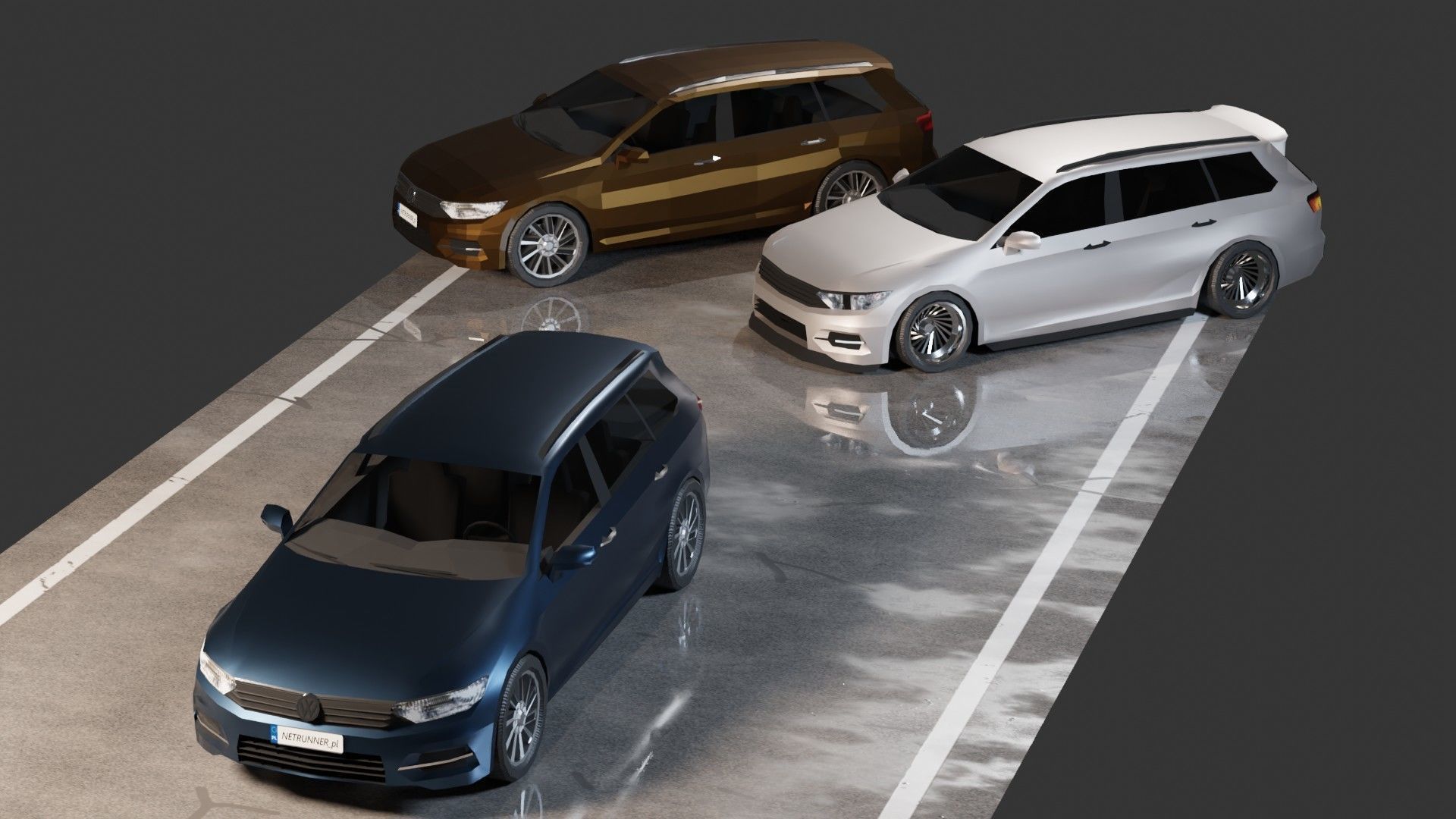 Volkswagen Passat B8 Variant Low-poly 3D model_1