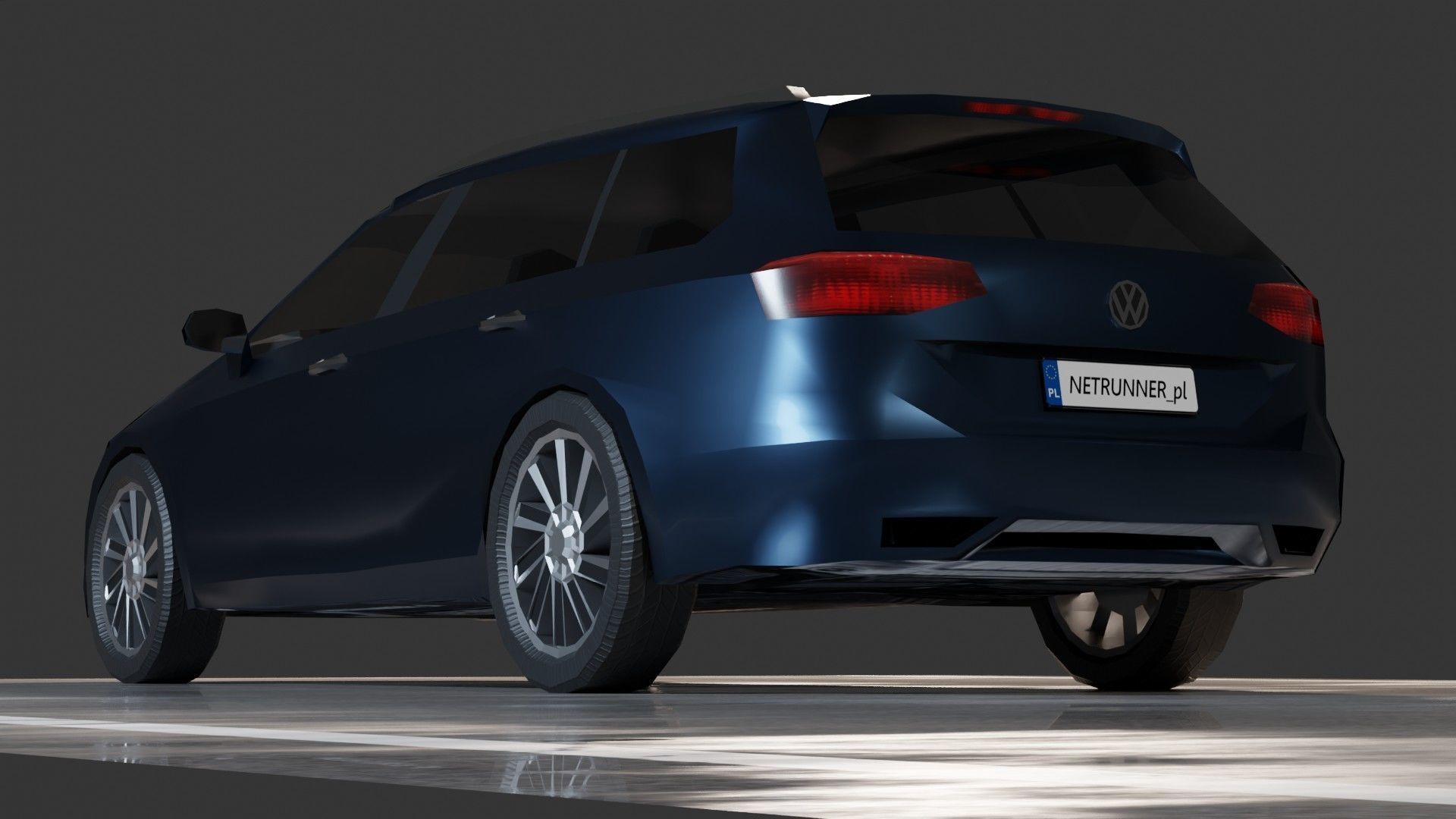 Volkswagen Passat B8 Variant Low-poly 3D model_6