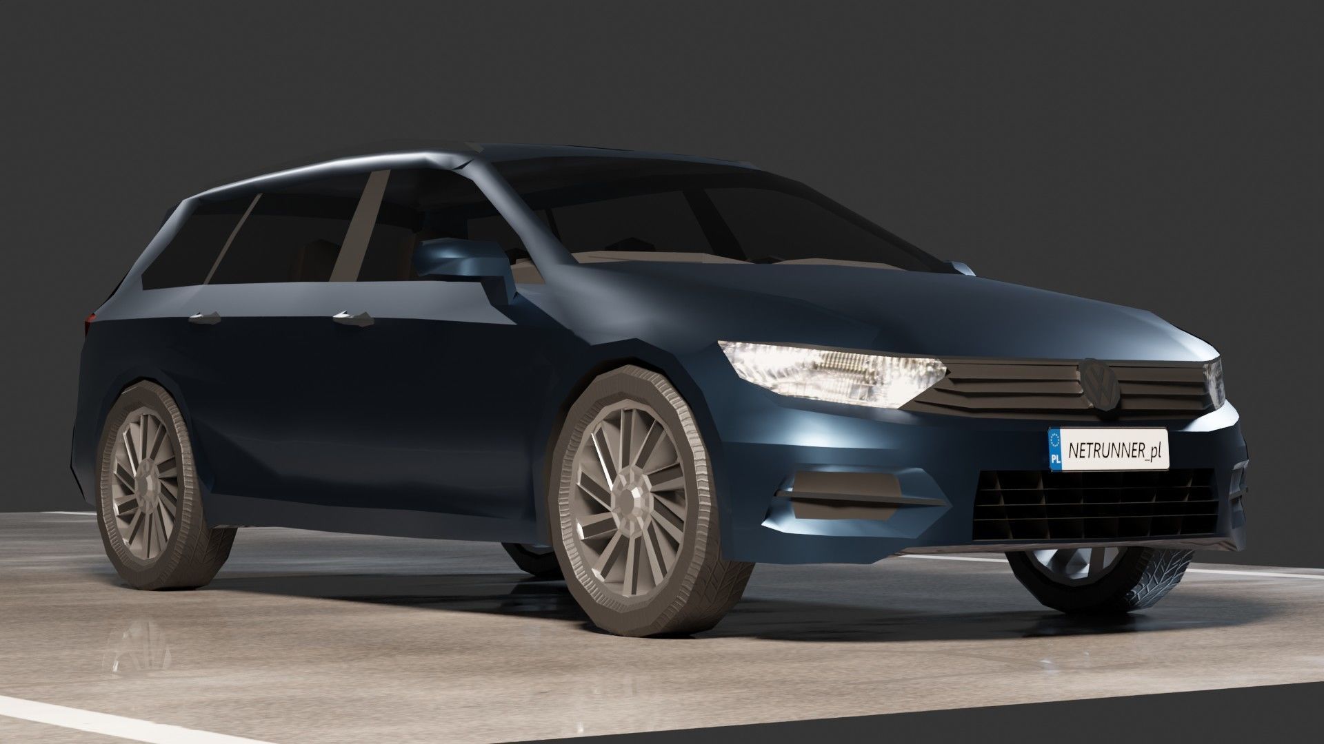 Volkswagen Passat B8 Variant Low-poly 3D model_4