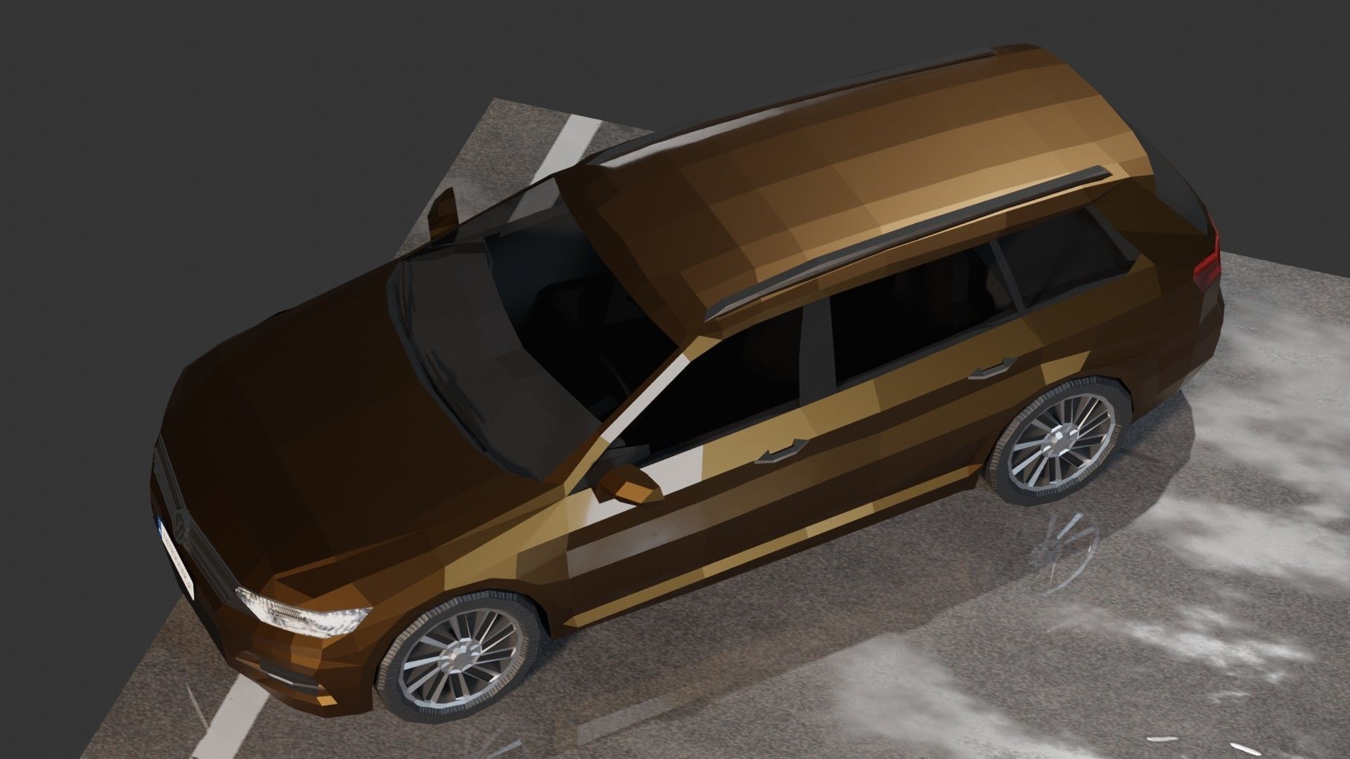 Volkswagen Passat B8 Variant Low-poly 3D model_10