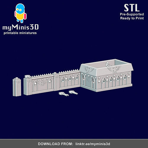 Sci-fi Modular Armed Bunker 40K Terrain 3D print model