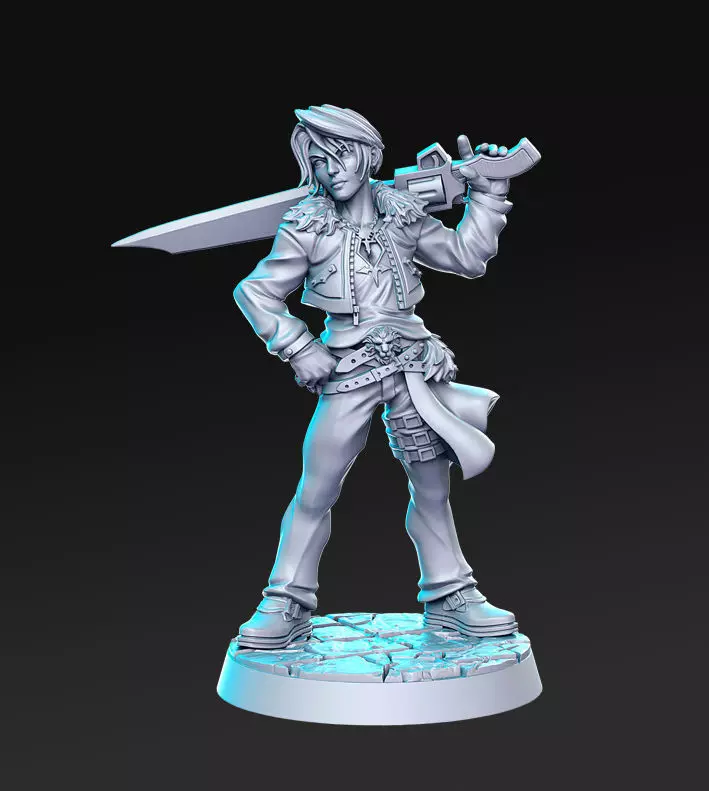Squall Leonhart Final Fantasy 32mm Pre-supported 3D print model