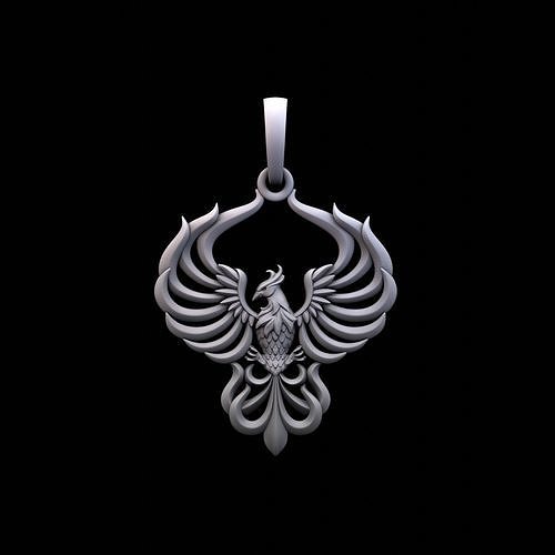 Phoenix pendant 3D print model