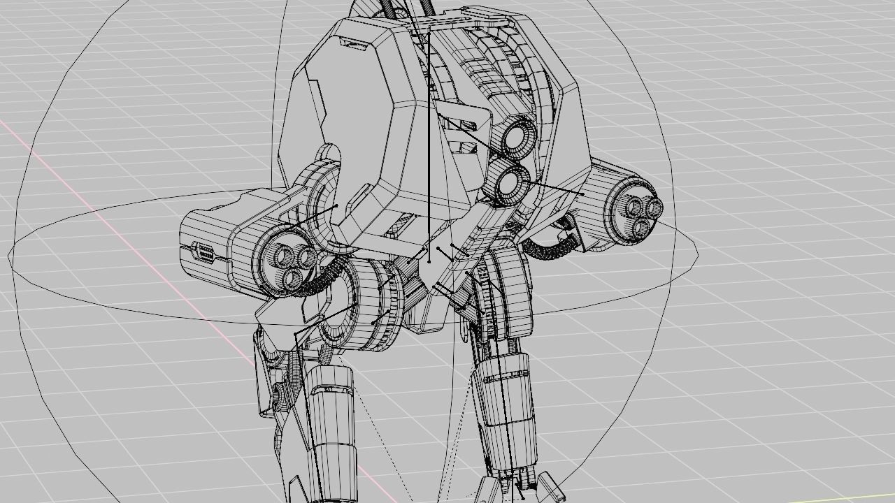 Combat Droid HEXA rigged 3D model_39