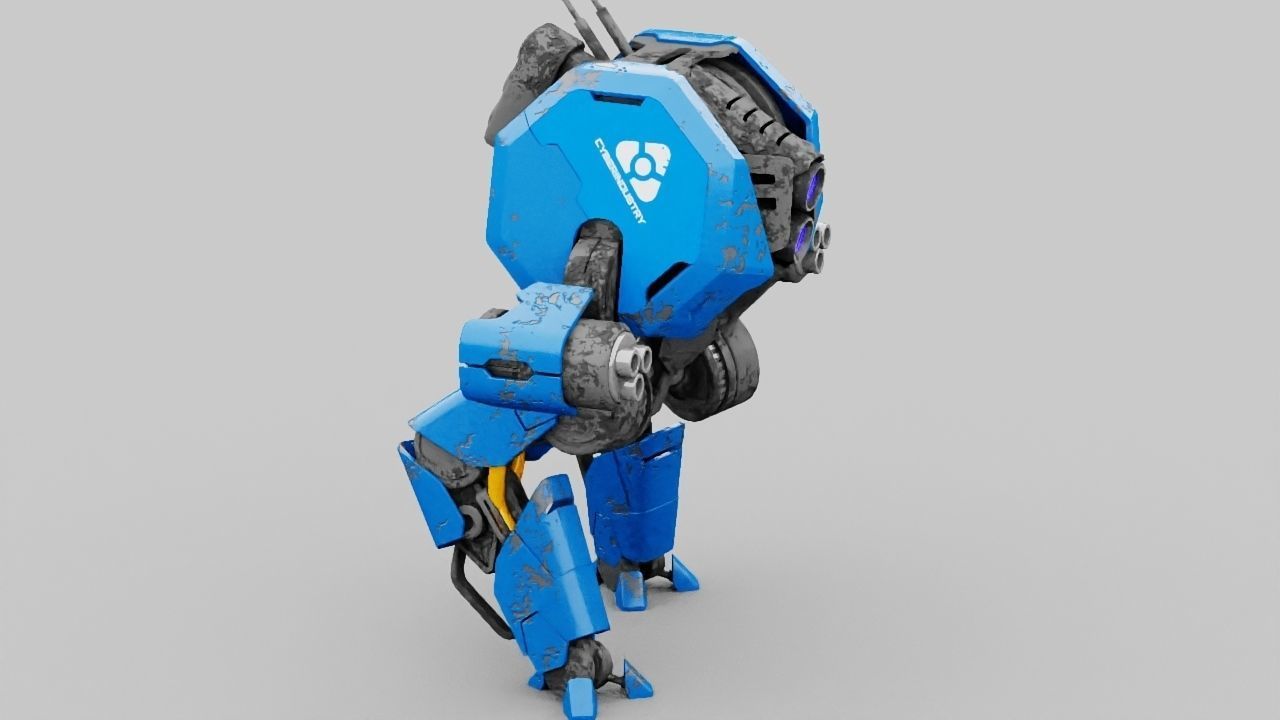 Combat Droid HEXA rigged 3D model_11