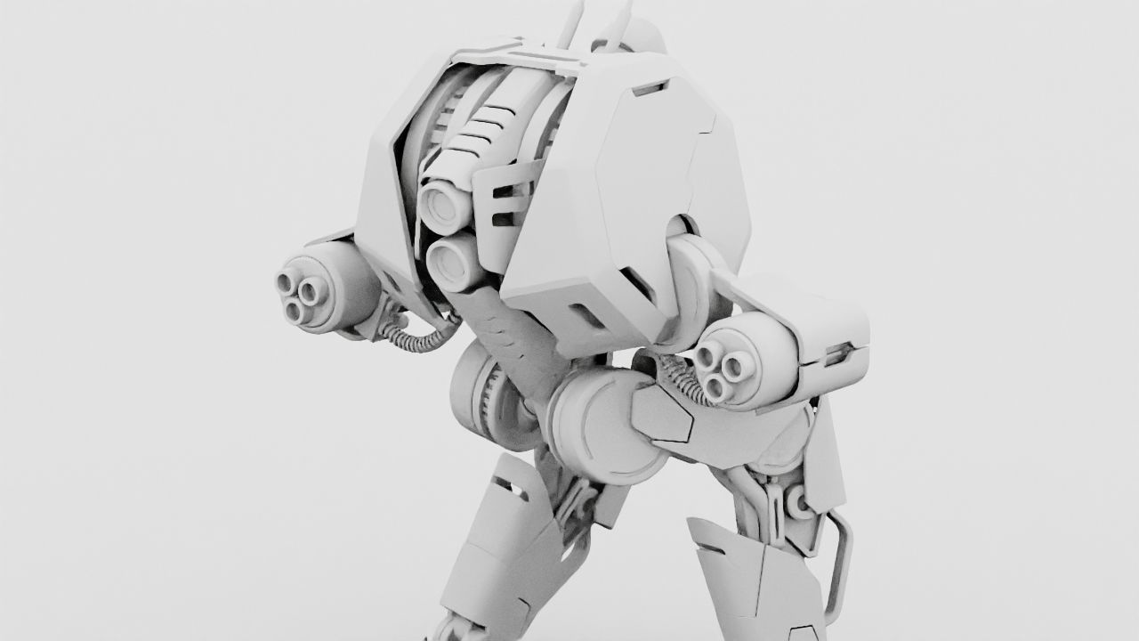 Combat Droid HEXA rigged 3D model_34