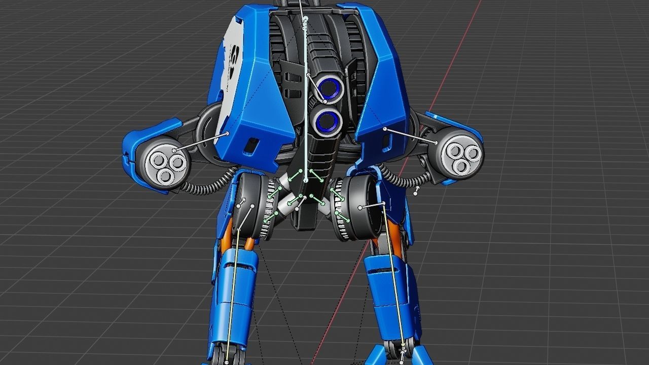 Combat Droid HEXA rigged 3D model_33