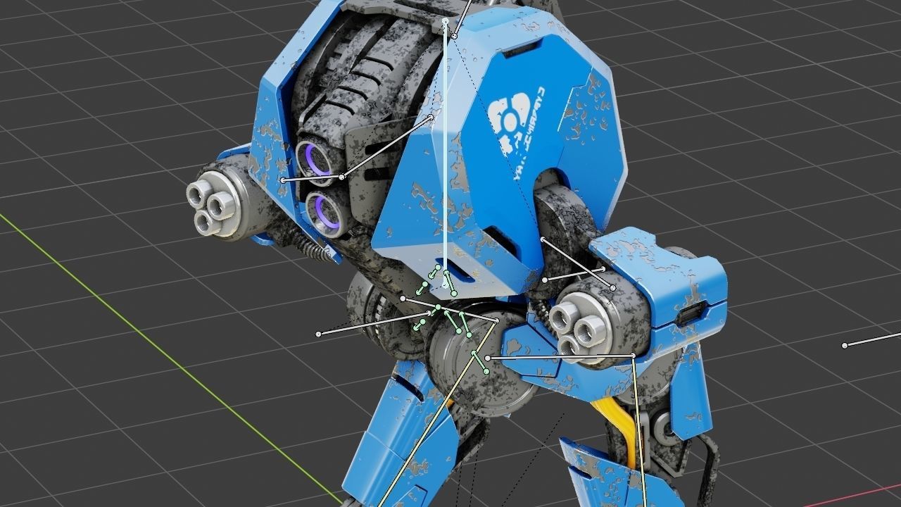 Combat Droid HEXA rigged 3D model_25