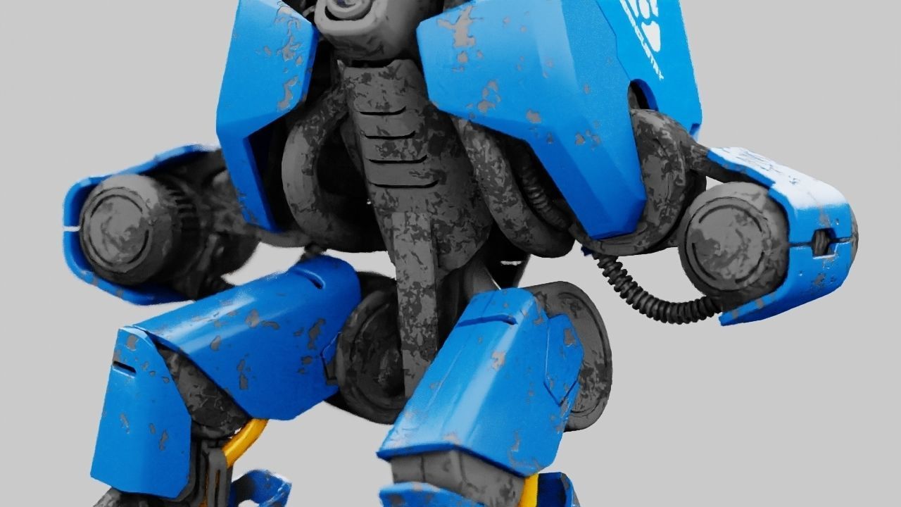 Combat Droid HEXA rigged 3D model_22