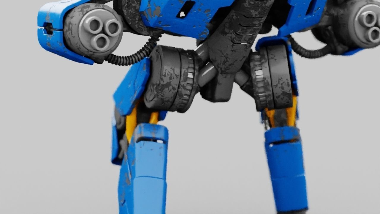 Combat Droid HEXA rigged 3D model_19