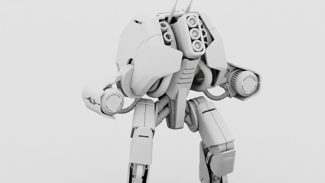 Combat Droid HEXA rigged 3D model_36