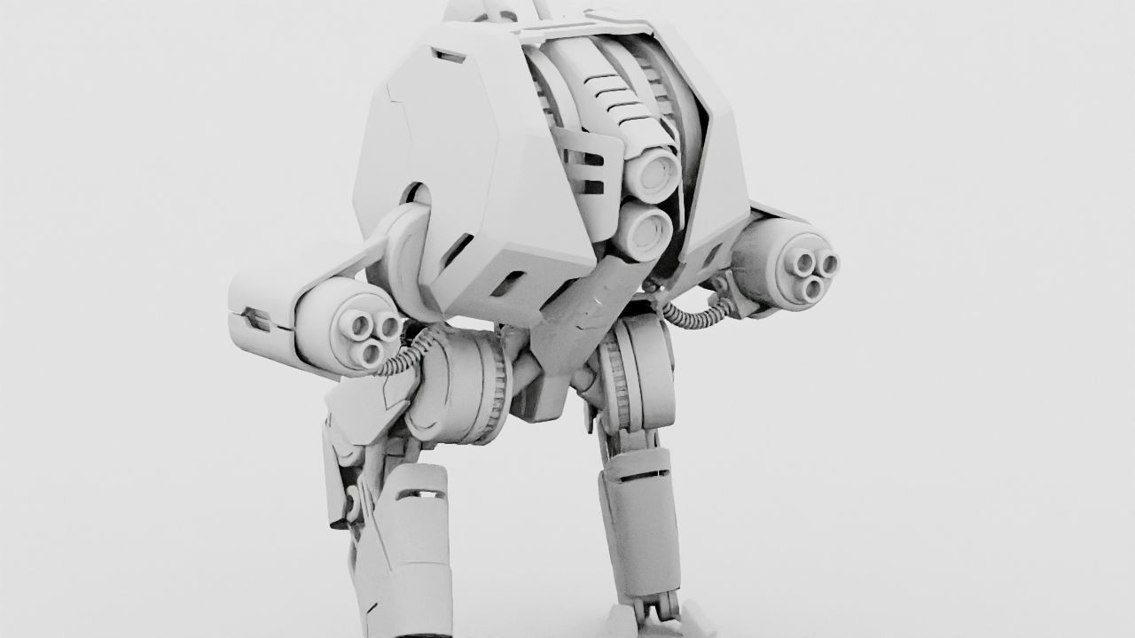 Combat Droid HEXA rigged 3D model_38